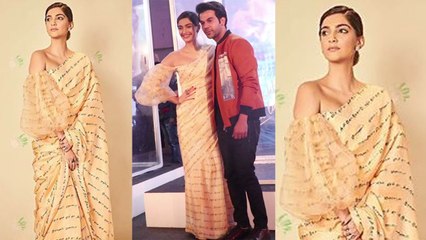 Sonam Kapoor flaunts Saree look during her film promotion Ek Ladki Ko Dekha Toh Aisa Laga |FilmiBeat