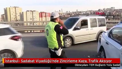 İstanbul- Sadabat Viyadüğü'nde Zincirleme Kaza, Trafik Aksıyor