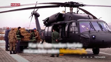 Aç kalan yabani hayvanların imdadına Mehmetçik yetişti