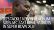 Jets Tackle Kelvin Beachum Sizes AFC East Rival Patriots In Super Bowl XLIII