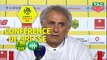 Conférence de presse FC Nantes - AS Saint-Etienne (1-1) : Vahid HALILHODZIC (FCN) - Jean-Louis GASSET (ASSE) - 2018/2019