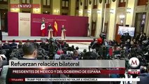 AMLO y Pedro Sanchez ofrecen mensaje a medios