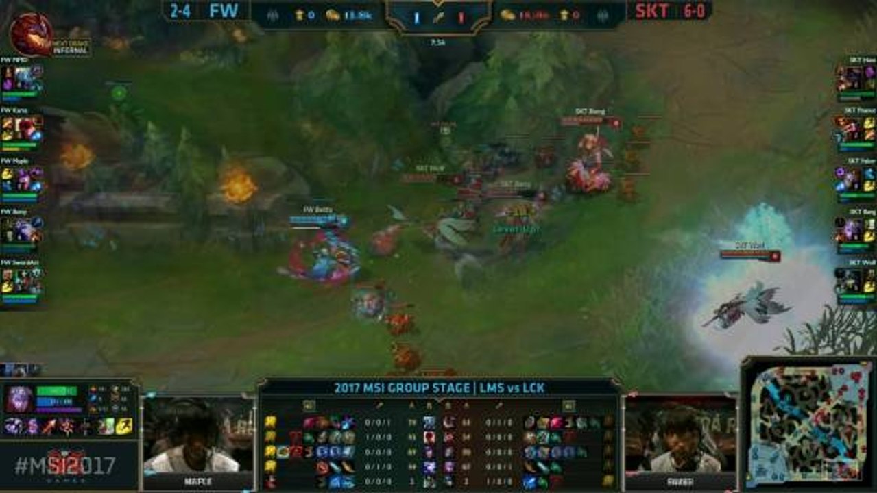 FW vs SKT Highlights MSI 2017 Group Flash Wolves vs SK Telecom T1 by Onivia