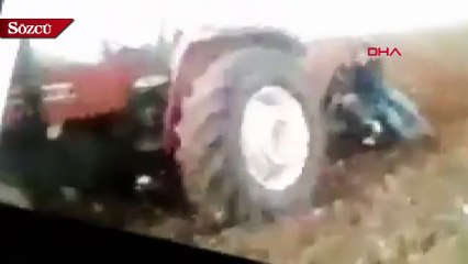 Eğlenmek isterken traktörün altında kaldı