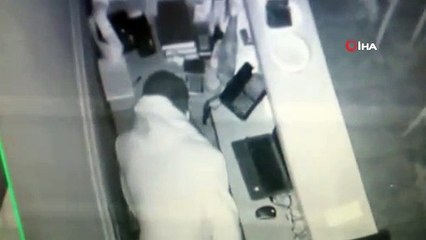 İş yerinden hırsızlık yapan cezaevi firarisi kamerada