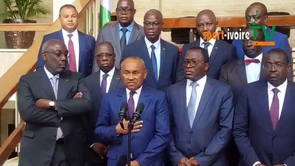 Ahmad Ahmad après son audience avec SEM Alassane Ouattara au sujet de la CAN 2023