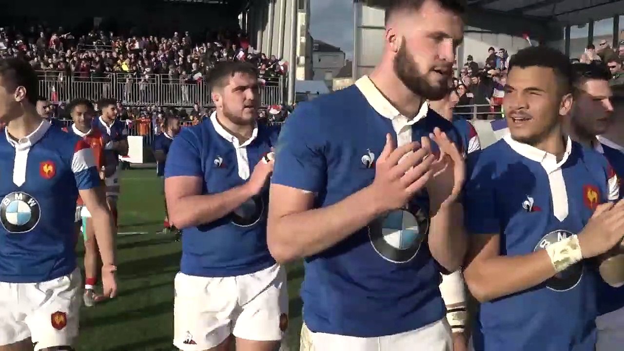 Réaction des bleuets à la suite de leur victoire face au Pays de Galles