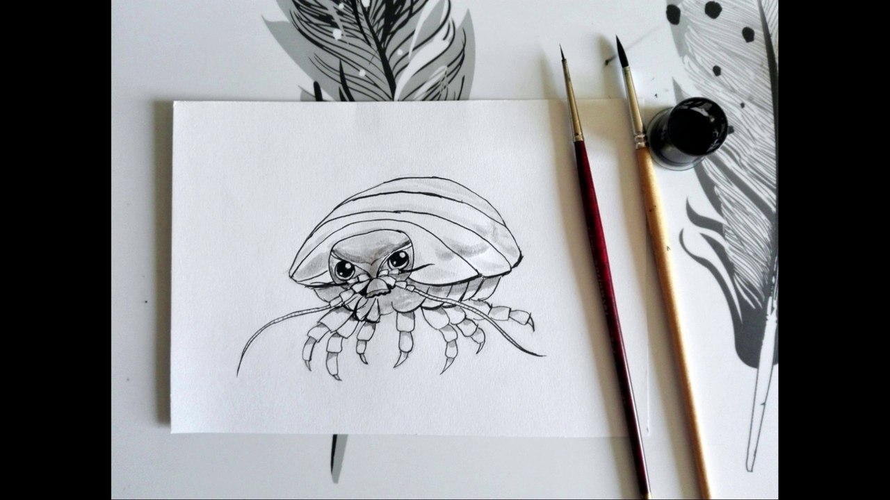 Real Isopod Hours | Ink Wash Time Lapse | Speedpaint | Meme Series #0001