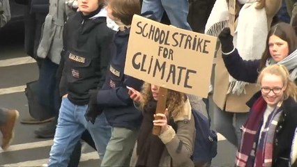 Des milliers de lycéens et étudiants belges marchent pour la planète