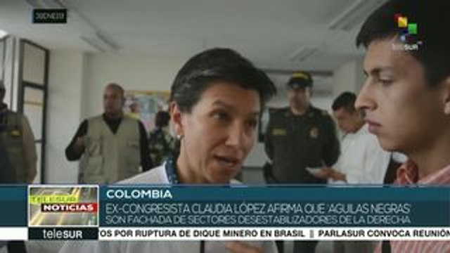 Colombia: Águilas Negras amenazan a excongresita Claudia López