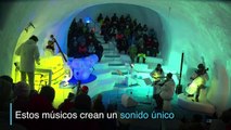 Música de hielo en un iglú de los Alpes italianos