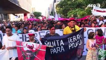Indígenas protestan en Brasil contra políticas de Bolsonaro