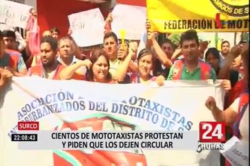 Colectiveros informales de la av. Arequipa protestaron en Miraflores