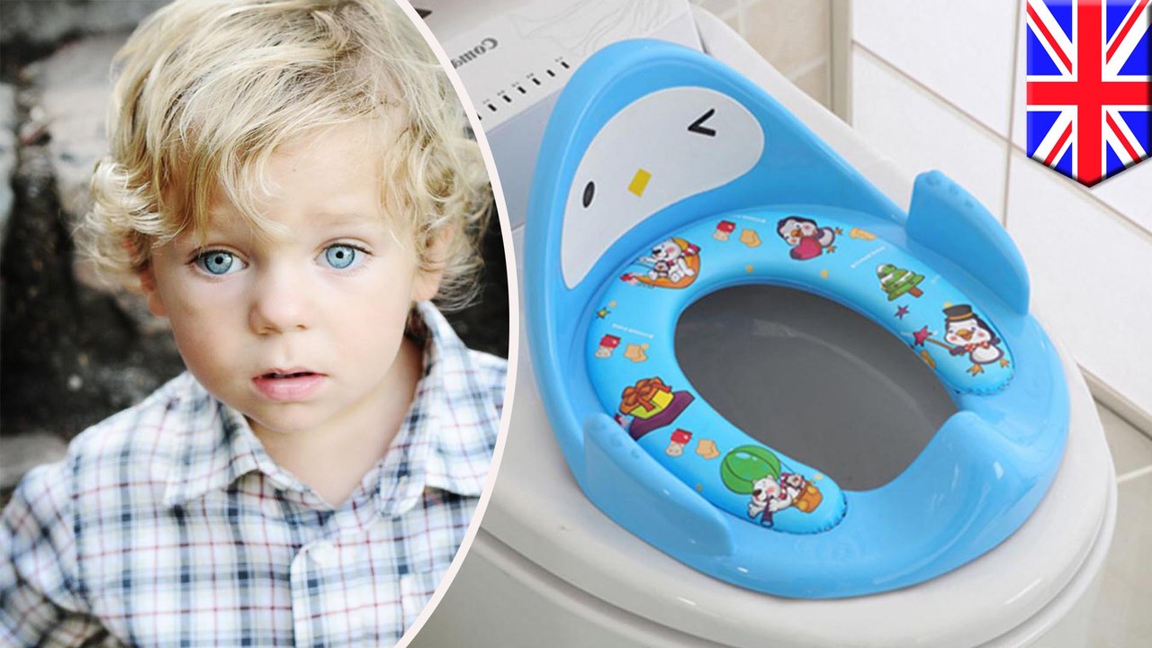 Little guy gets toilet seat stuck on his head video Dailymotion