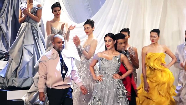 Karan Johar, Tabu and Evelyn Sharma Ramp Walk at Lakme Fashion Week 2019