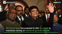 FM Goyal gives tax rebate on income up to Rs 5 lakh