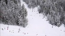 Vosges : sports d'hiver à la station de ski de l'Ermitage Frère-Joseph à Ventron.