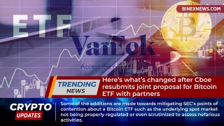 Cboe Resubmits Joint Proposal For Bitcoin ETF With Partners