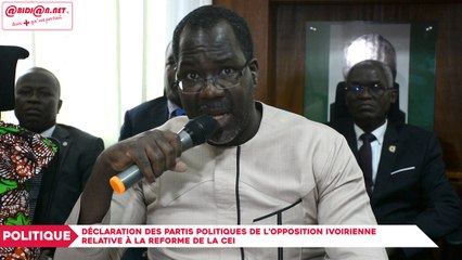 Déclaration des partis politiques de l’opposition ivoirienne relative à la reforme de la CEI