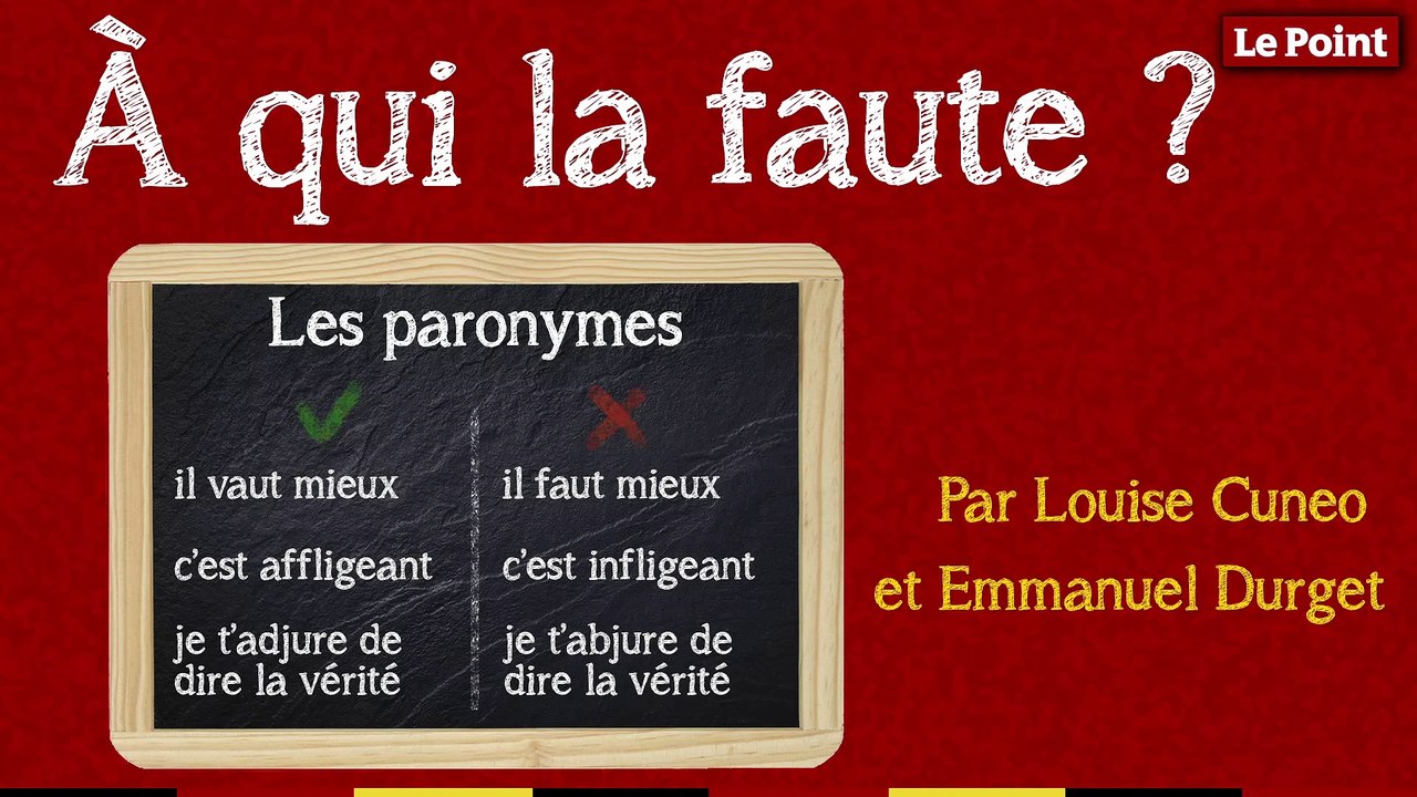 À qui la faute ? #1 : Les paronymes