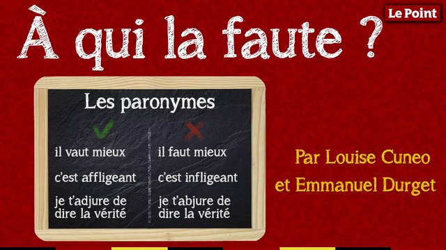 À qui la faute ? #1 : Les paronymes