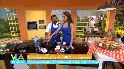 Este día cocinamos colchones de cerdo BBQ con queso.