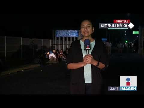 La caravana migrante ya está en la frontera con México; les ponen brazaletes al cruzar el país