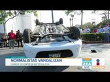 Normalistas protestan y vandalizan auto en el centro de Tuxtla Gutiérrez | Noticias con Paco Zea