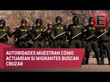 EU realiza simulacro de contención de migrantes en frontera con Chihuahua