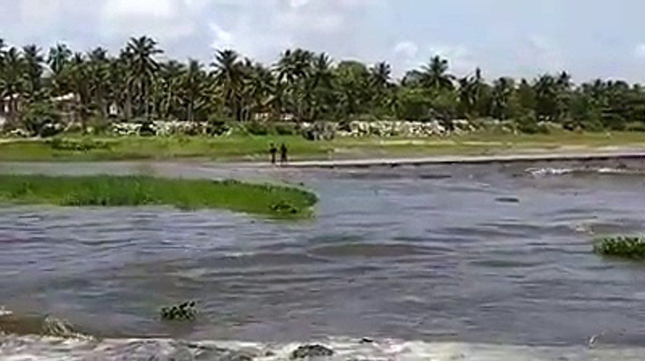 Beautiful Sea And River Meeting Point From Kerala