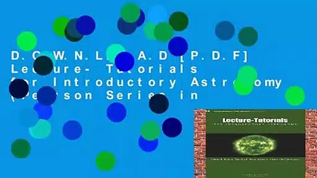 D.O.W.N.L.O.A.D [P.D.F] Lecture- Tutorials for Introductory Astronomy (Pearson Series in