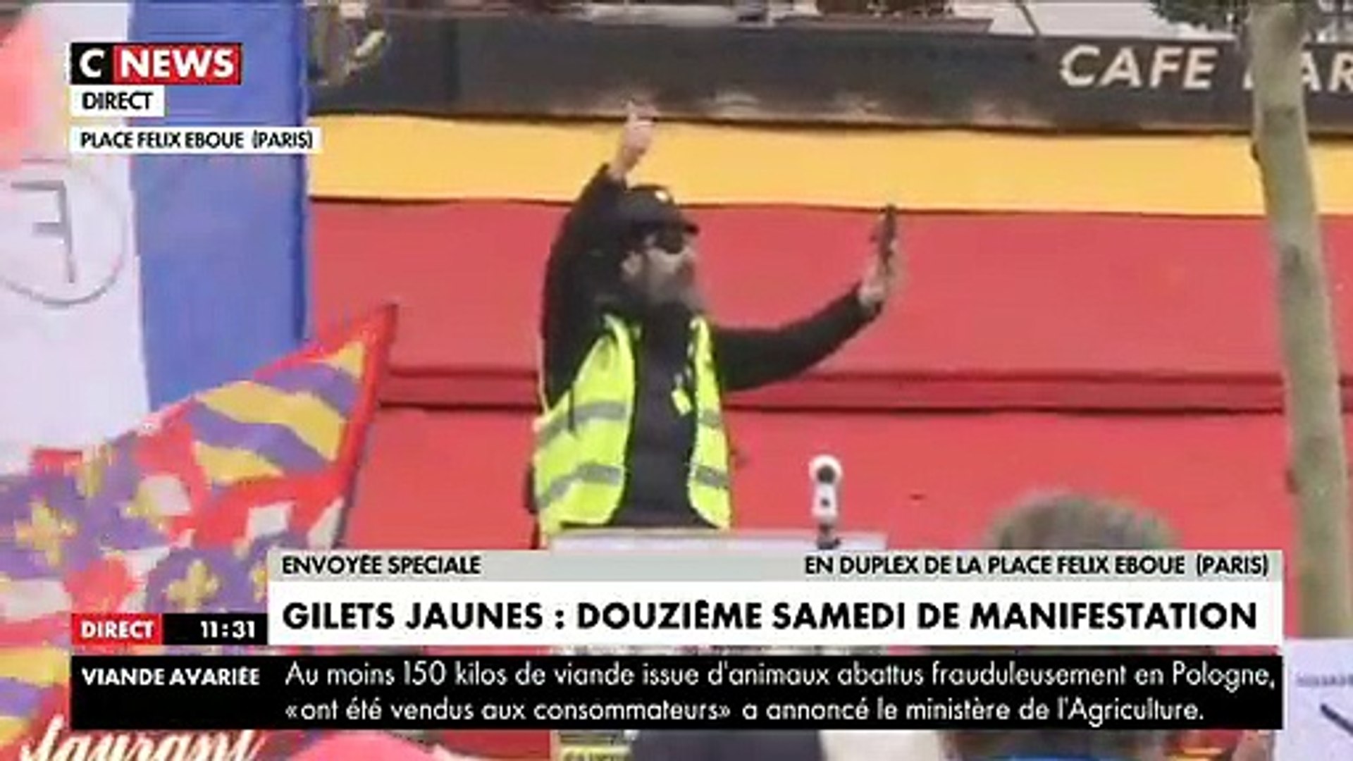 Gilets Jaunes Jerome Rodrigues à La Manifestation Du Samedi 2 Février 2019