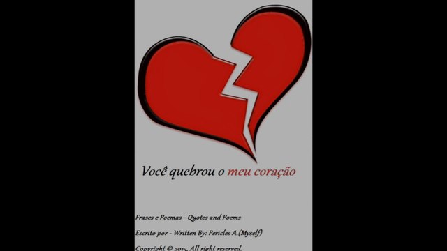 Rosas são vermelhas, violetas são azuis: Você quebrou meu coração [Poesia] [Frases e Poemas]