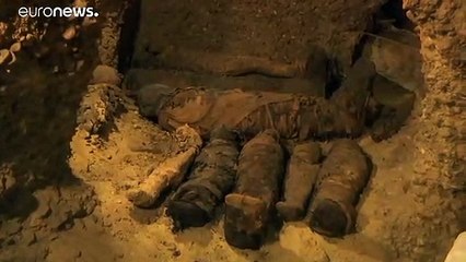 Download Video: Egyptian archaeologists discover 50 unidentified mummies