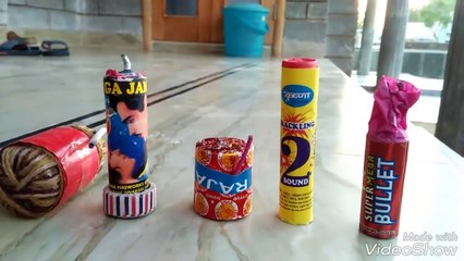 Testing the power of the crackers by keeping a cracker under bucket [ Part 1 ]