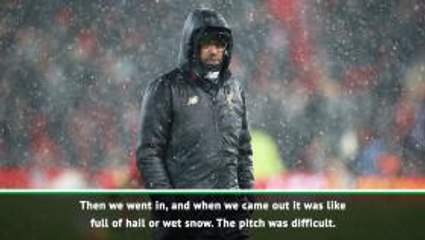 Download Video: Klopp denies Liverpool groundstaff left snow on half the pitch against Leicester