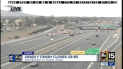 One person dead after rollover crash on US-60 EB at Rural Road