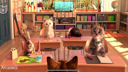 CHATON MIGNON ALLER À L'ÉCOLE - L'ÉDUCATION D'ANIMATION DE DESSIN ANIMÉ