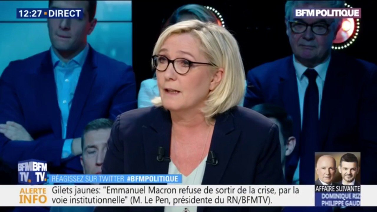 Marine Le Pen sur le retour des jihadistes : "Ils ne doivent pas rentrer en France et devraient avoir été déchus de la nationalité française"