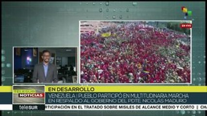 Caracas: multitudinaria marcha en respaldo a presidente Nicolás Maduro