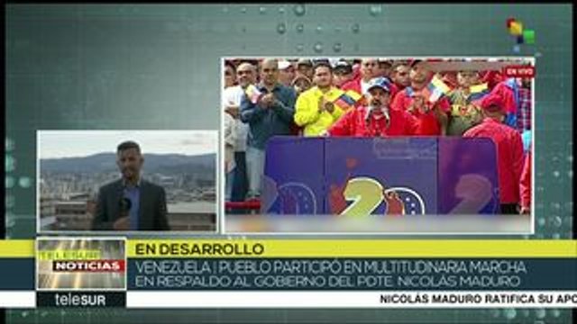 Multitudinaria marcha en respaldo al gobierno de Nicolás Maduro