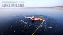 Freediving Under Clear Ice