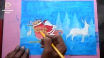 How to Draw Christmas Day Special Drawing _ Simple Drawing of Santa Claus with sleigh (366)