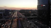 Yarıyıl Tatili Bitti, Trafik Yoğunluğu Arttı... Trafik Yoğunluğu Havadan Görüntülendi