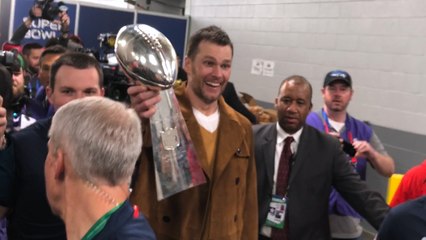 Tom Brady leaves Mercedes-Benz Stadium with Lombardi Trophy after encounter with Kevin Hart