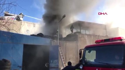 Diyarbakır'da Lastik Atölyesinde Yangın