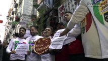 Napoli - Bomba alla pizzeria Sorbillo, flash mob dei pizzaioli (17.01.19)