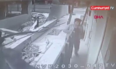 Ortalığı savaş alanına çeviren göçük kamerada