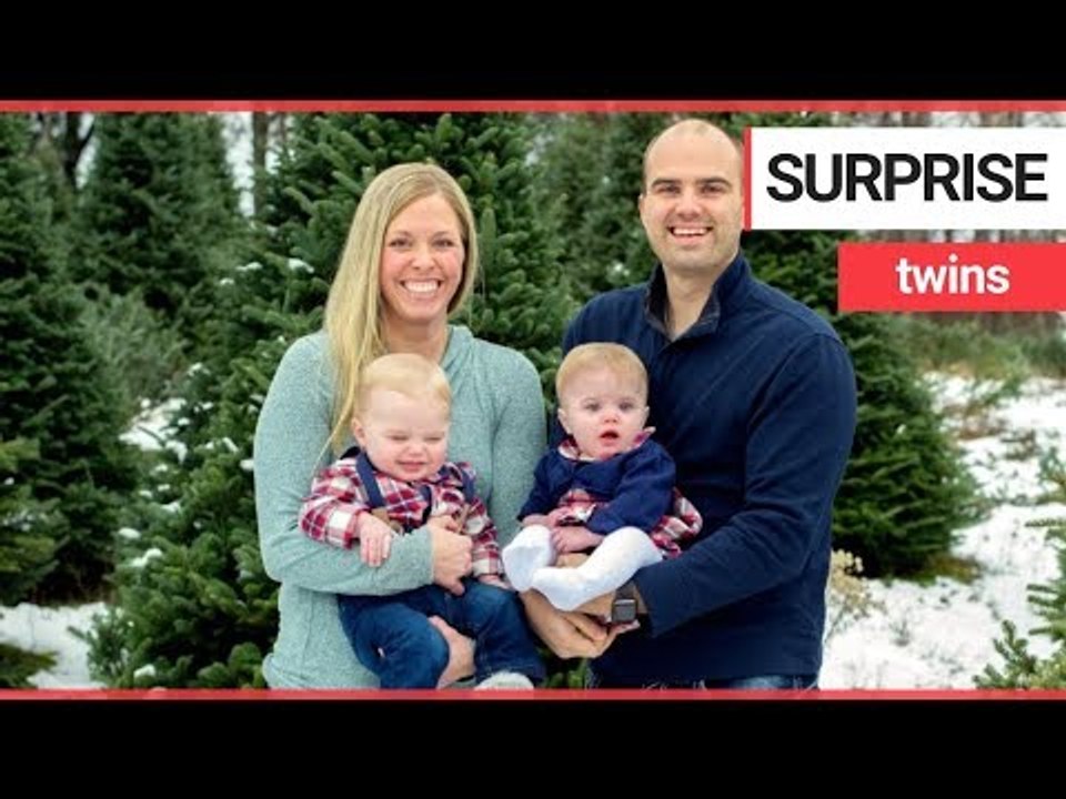 First time mum expecting to give birth to one baby staggered when she had twins | SWNS TV