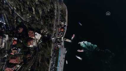 Bebek'te tekne yangını - Havadan görüntüler (4) - İSTANBUL